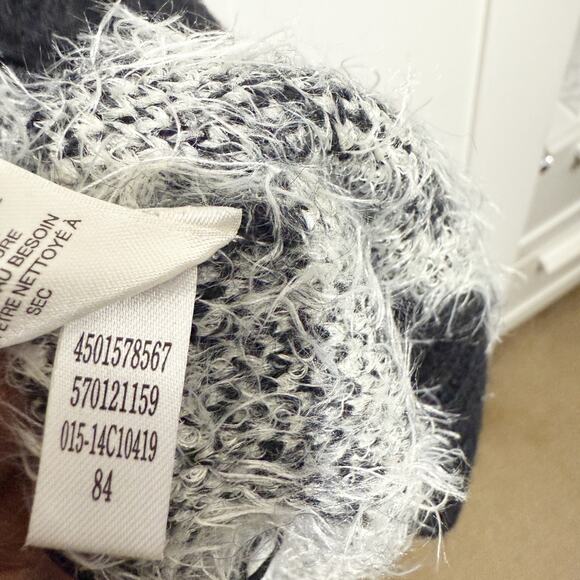 Chico's 2 Button Alaina Fuzzy Wool Mohair Blend Stripe Sweater Vest Size 2 - Picture 8 of 12